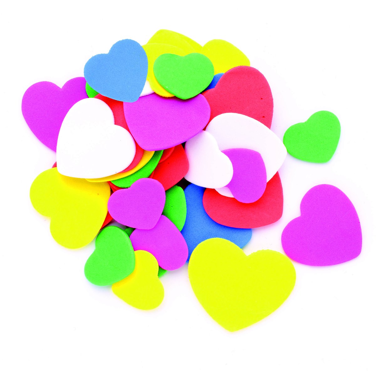 Foam rubber hearts 2,5-5cm 80 pcs